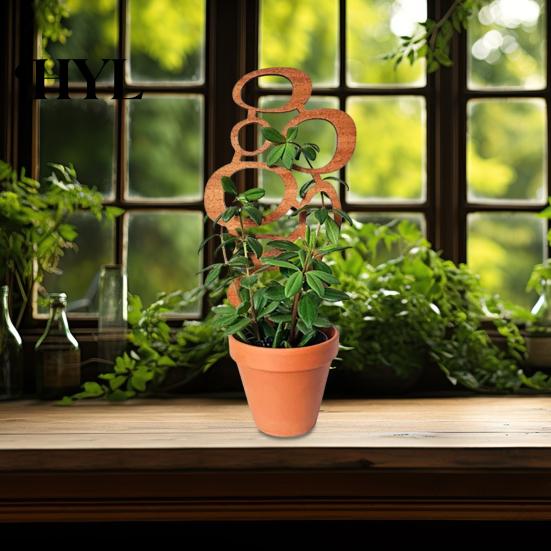 Easy Install Plant Stand Wood Bracket Leaf Shape Trellis Vine Healthy Growth Support Installation Multifunctional Holder