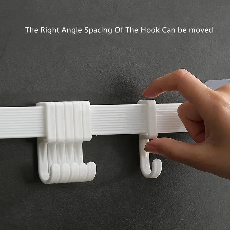 Kunststoff Wand Hängen Haken Schlüssel Halter Wand Tür Kleiderbügel Rack für Badezimmer Organizer Sparen Raum Rack