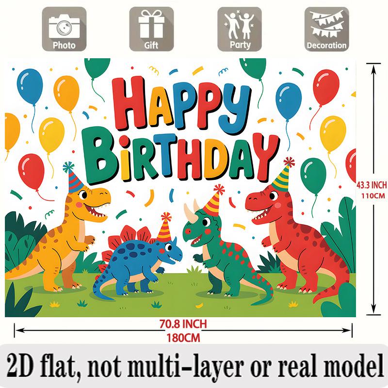 1 Piece 2D Flat Dinosaur-themed Birthday Background Decoration Suitable for Seasonal Decorations and Home Décor. (wsj)