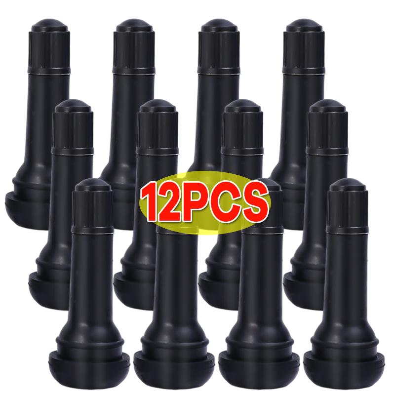 TR414 Tubeless Car Wheel Tire Valve Stems with Dust Caps Black Rubber Caps Tyre Rubber Valves with 20/4 Sets Stems Accessories