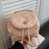 Simple and Sweet Solid Color Single Shoulder Small Backpack Texture Temperament Versatile Chain Backpack Women