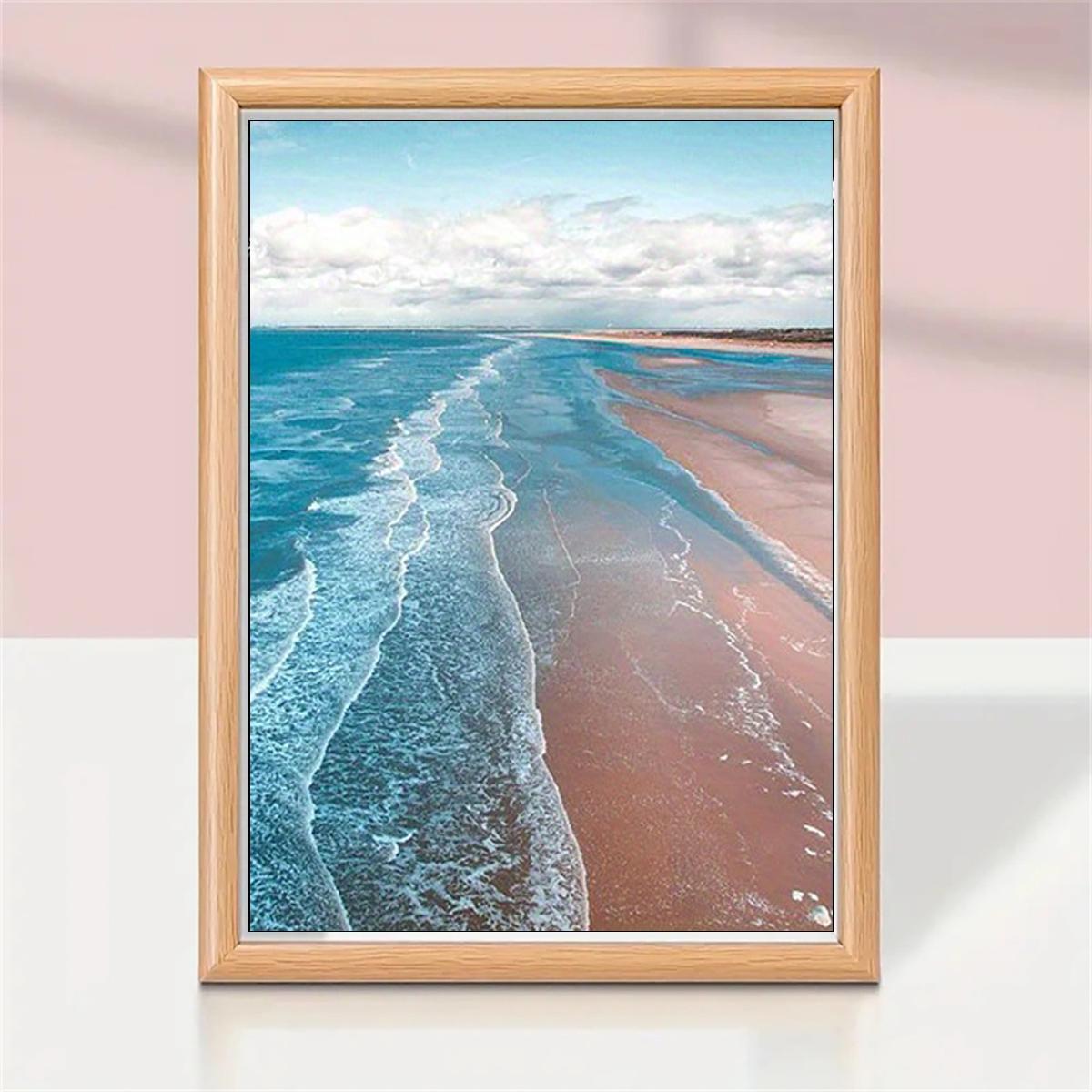 

Морський краєвид із мушлі, 5D алмазний живопис своїми руками для дорослих і дітей, набори для вишивання, повний алмазний малюнок зі стразами, подарунки для домашнього декору ручної роботи Round drill 30x40cm