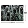 2D Flat Halloween Polyester Background Cloth - Tattered Veil Ghost Perfect for Horror-themed Party Decoration
