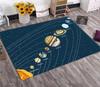 Solar System Rug Planet Galaxy Design for Living Room & Kids Bedroom | Non-Slip Space Floor Mat Home Decoration