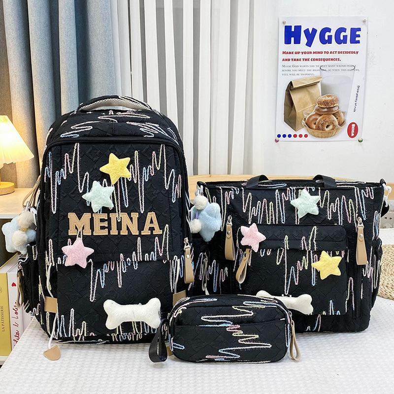 Children's schoolbag, primary school students, girls, junior high school students, two-piece set, high-value backpack, fashionable backpack.