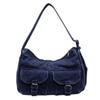 Hong Kong Style Retro Denim Niche Tote Bag Large Capacity Casual All-matching Commuting Shoulder Fashionable Women's