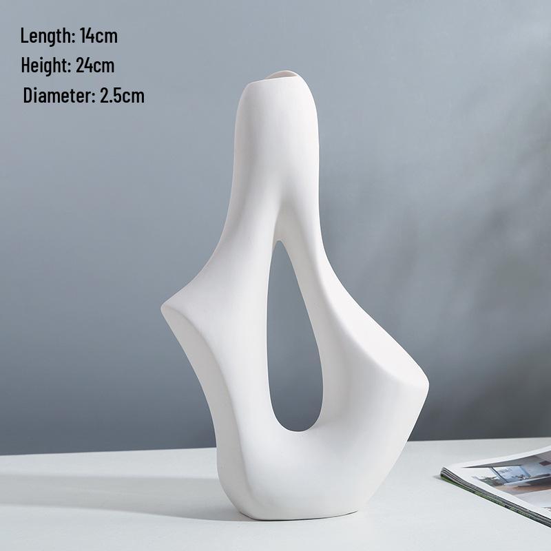 Nordic Irregular Ceramic Vase for Dried Flowers: Modern Home Decor Ornament