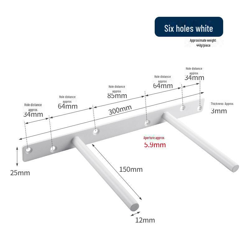 

Черный двойной Т-образный невидимый кронштейн для полки для одного яруса