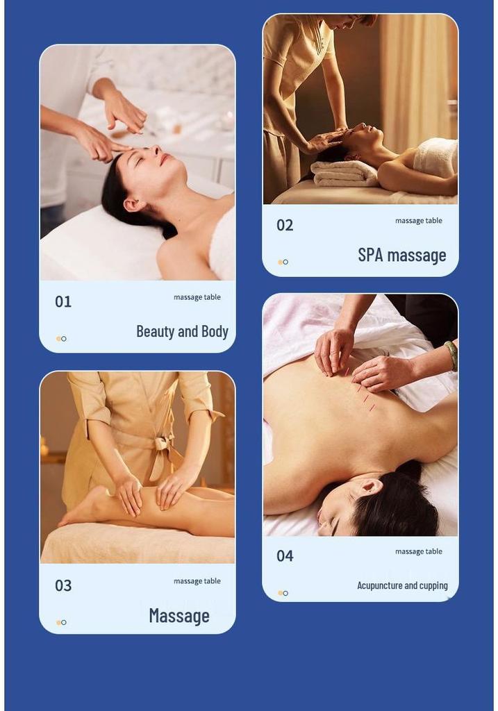 Adjustable Portable Solid Wood Beauty Bed for Massage & Physiotherapy