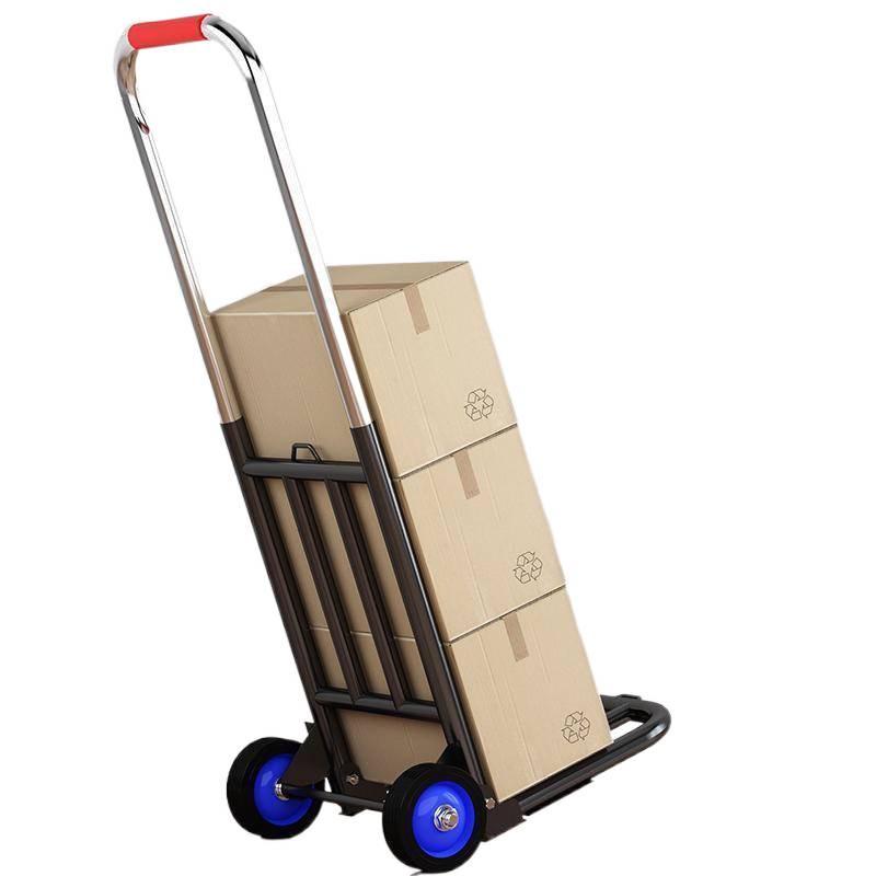 Carrito de Compras Plegable Portátil para Uso Doméstico - Carrito de Equipaje de Acero al Carbono Tirado a Mano para Comestibles