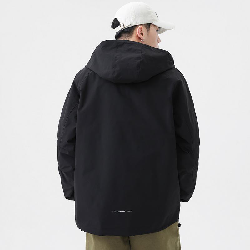 Черная куртка мужская свободная большого размера американская ретро-куртка — фото 3