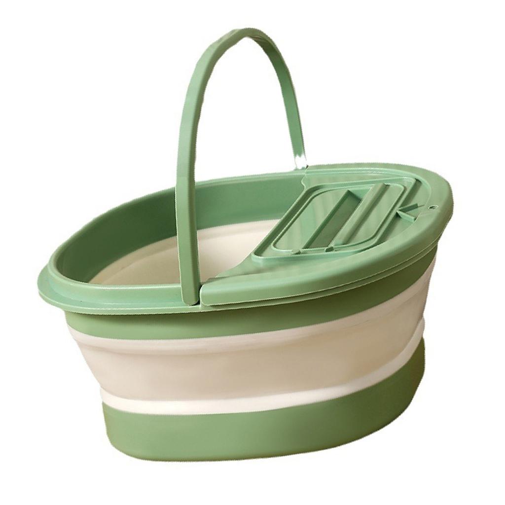 Foot Bath Tub Foldable Thickened Foot Soaking Basin with Massage Point for Home Apartment Dormitory Green White