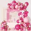 Macaron Pink Balloon Garland Arch Kit Rose Red Confetti Latex Air Balloons Baby Shower Girl Birthday Party Wedding Decorations