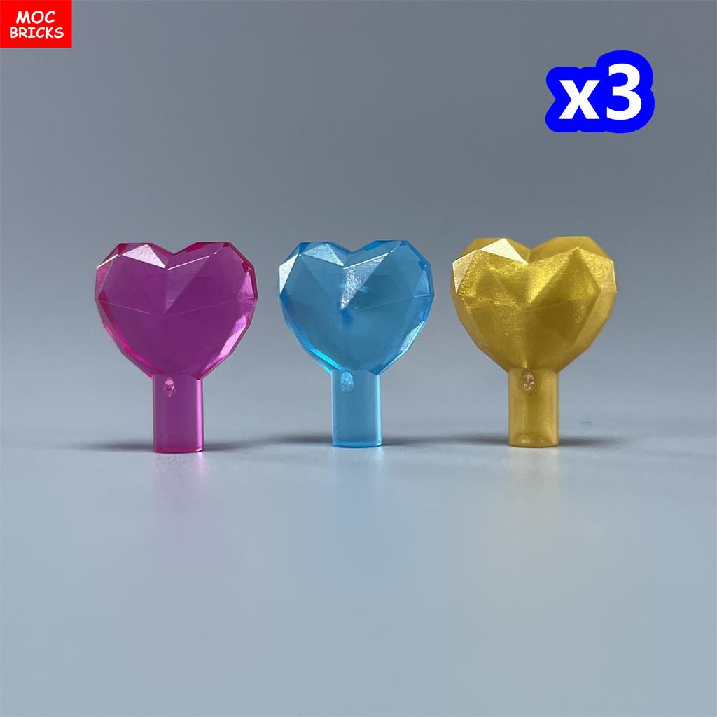 MOC Blocks Utensil Star Magic Wand 6124 Stick Love Heart Crown Bow Construction Bricks Part Playthings Accessories Princess Girl Dolls