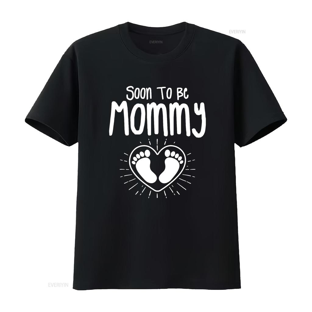 Damen Bald Mama Schwangerschaftsankündigung Zukünftige Mama Mutter T-Shirt Schwarz vintage Gewaschen Unisex Stilvoll homme Weich