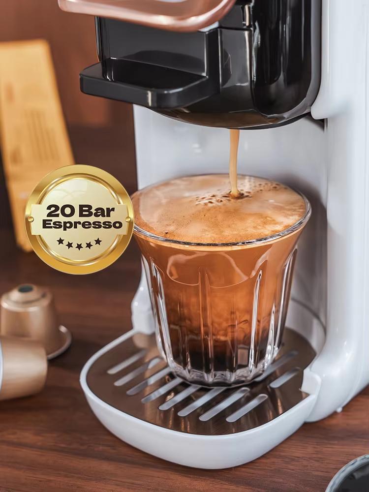 Multiple Capsule Coffee Machine, Hot/Cold Dolce Gusto Milk Nespresso Capsule ESE Pod Ground Coffee Cafeteria 20Bar 5 in 1