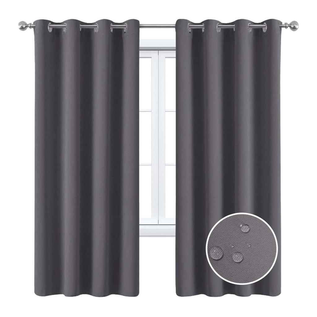 Wholesale Cross-border Full Blackout Fabric Solid Color Balcony Sunscreen Insulation Outdoor Waterproof Window Curtain Finished Punching Curtain