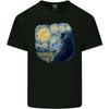 Cat Vangogh Funny Feline Painting Unisexs Light Cotton T Shirt Vintage Washed Slightly Comfortable Casual Homme Soft