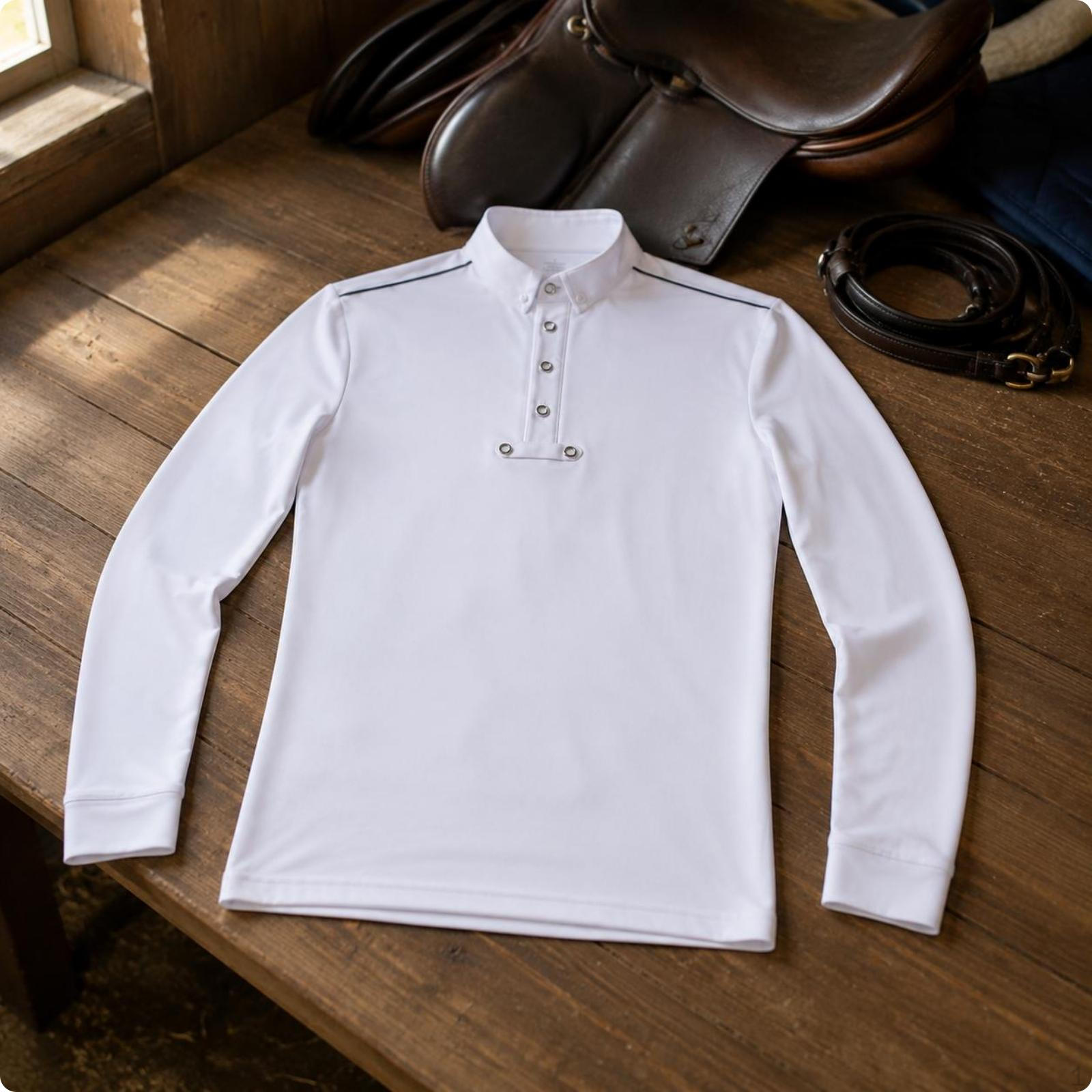 Equestrian Sport Shirt Stand Long Sleeves