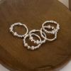 Vintage Minimalist Design Rings Light Luxury Personality Rings Elegant Pearl Finger Rings  Party