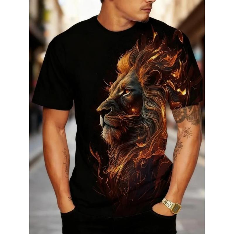 Men's 3D Printed T-Shirt Short Sleeve O-Neck Pullover Casual Top