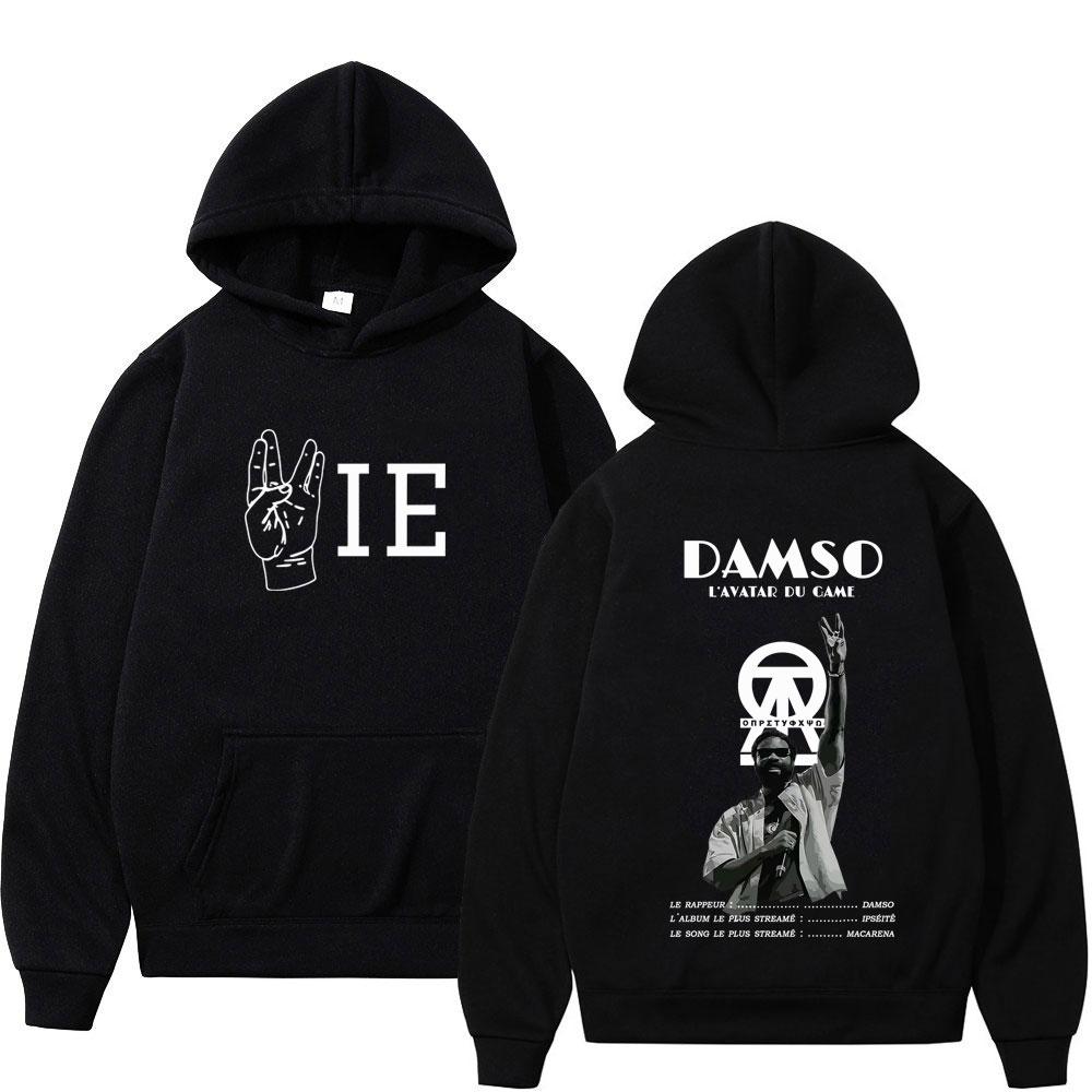 Vintage Rapper Damso Tour 2026 Print Hoodie Men Women Fashion Pullover Long Sleeves Loose Casual Vintage High Quality Fleece Sweatshirts