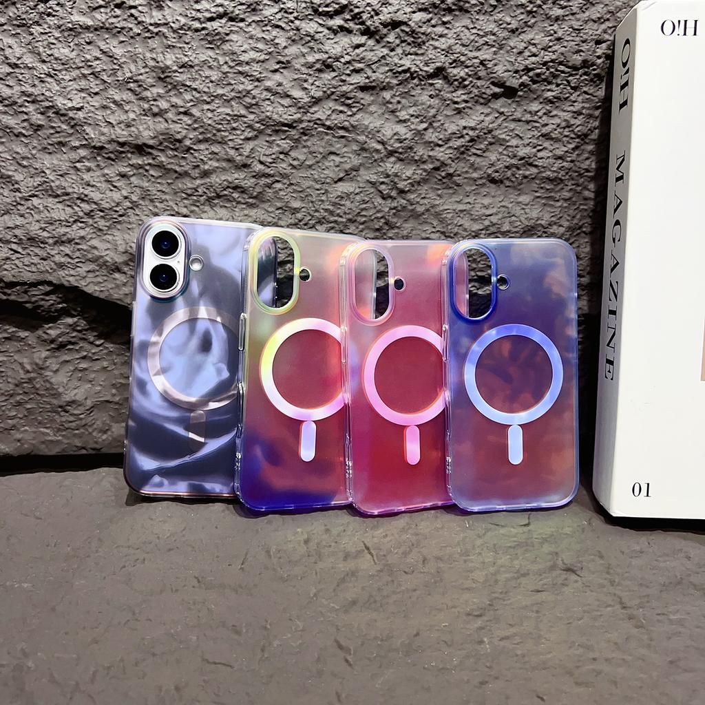 For iPhone 16 Case Compatible with MagSafe Ink Painting IMD PC+TPU Phone Cover