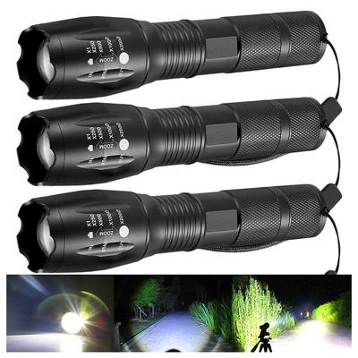 Tactical 20000LM Zoomable LED Flashlight Rechargeable battery Torch with BOX