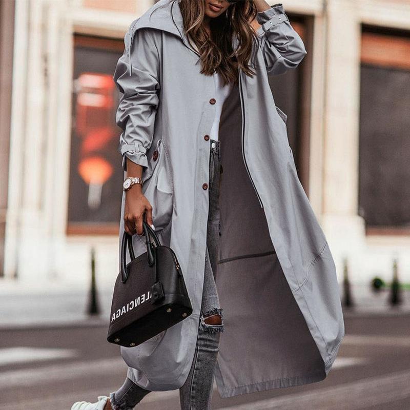 2025 Autumn and Winter New Style, Temperament, Personality, Casual, Large Lapel, Medium To Long Style, Windbreaker Jacket, Women's