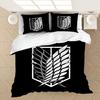 Anime Attack Titan Bedding Set Soft Comforter Cover With 1/2pcs Pillow Shams For Kids Adults Microfiber Quilt Cover