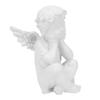 Cute Winged Statue Resin Figurine Indoor Outdoor Ornament for Garden Lawn Yard Nightstand Desktop