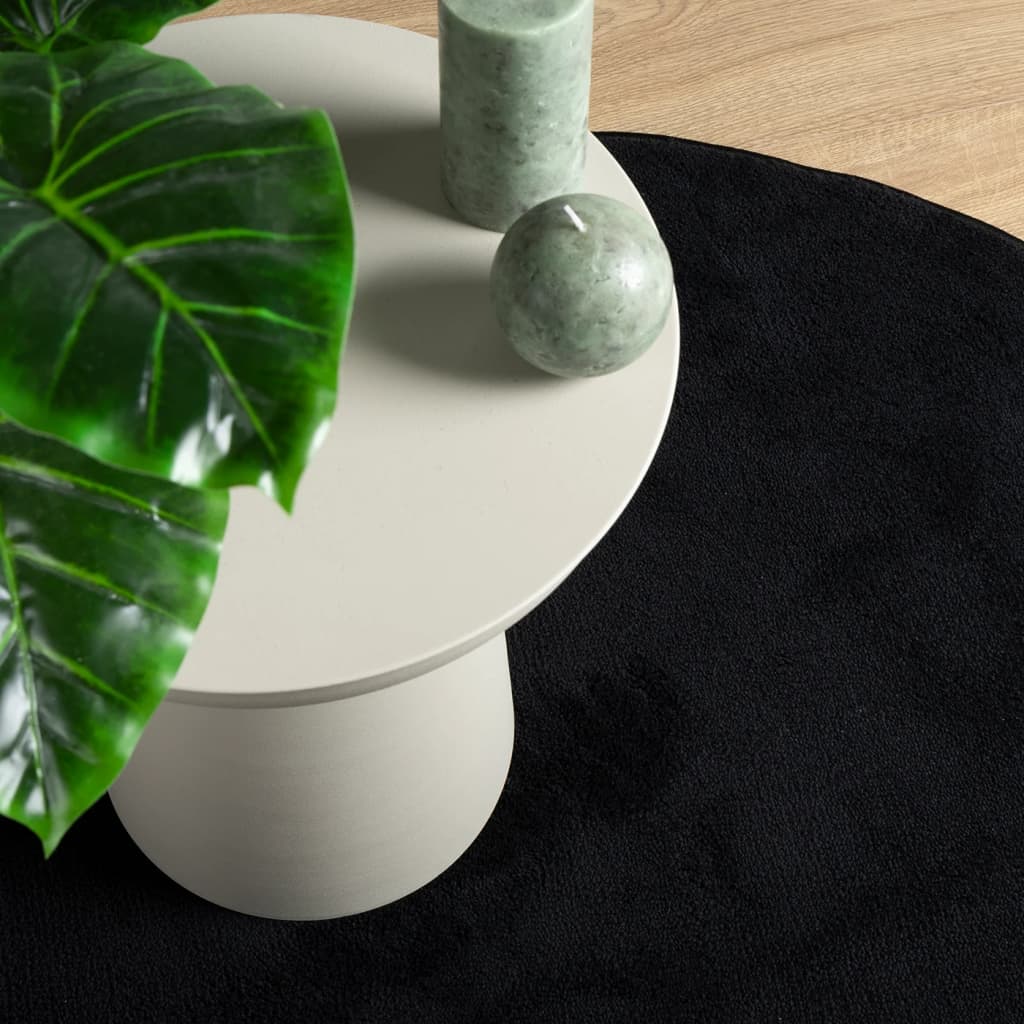 OVIEDO Rug Short Pile Black Ø 120 Cm