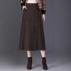 Women's Frog Button Knit Midi Skirt - High Waist, Slimming A-Line for Autumn/Winter 2025