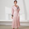 Damen Langarm Satin-Bademantel mit Gürtel - Herbst/Winter Pyjama & Bademantel