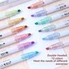 6pcs/Set 12 Colors Glitter Highlighters Kawaii Students Stationery Marker School Supplies Textbook for Painting School Supplies