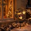 Solar Stake Lights for Walkways Christmas Crescent Light, Moon Snowman Garden Waterproof Holiday Yard Lawn Decorations LED Pathway Lamp Outdoor Patio