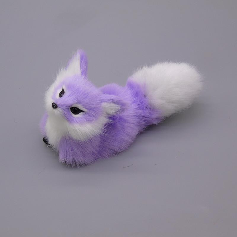 Soft Squatting Mini Plush Simulation Fox Soft Lifelike Plush Stuffed Fox Doll Cute Colorful Animal Figurine Home Decor