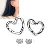 Ear Studs Hollow Heart Shape Exquisite Fashionable Versatile Stud Earrings for Daily Dating Work