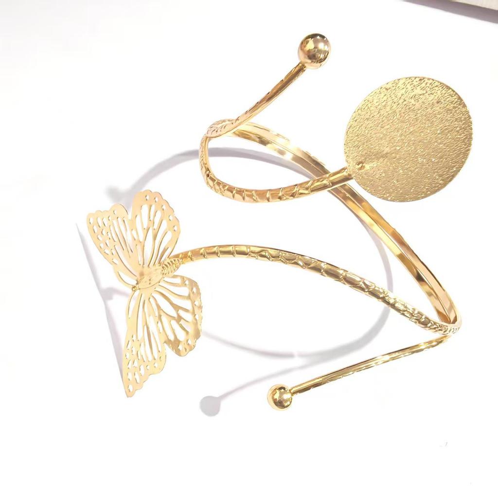 Europejsko-Amerykańska Nieregularna Kwiatowo-Motylowa Bransoletka na Ramię