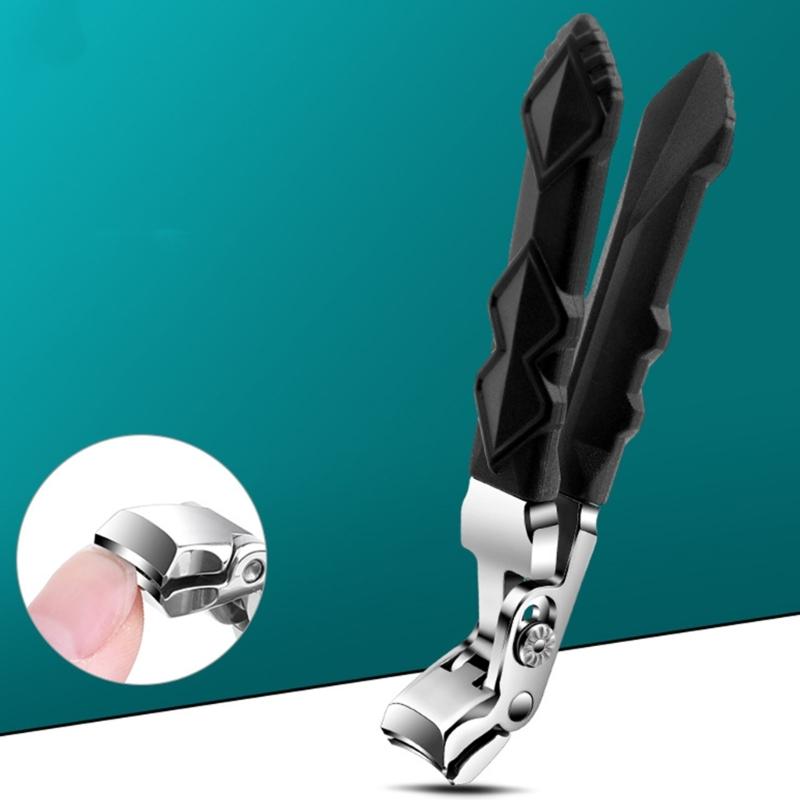 Angled Stainless Steel Nail Clippers with AntiSlip Textured Handle Durability Rustproof Blade for Elderly Users