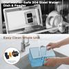Automatic Cat Water Fountain with Food Bowl 2.2L 74oz 2in1 Pet Water Dispenser 304 Stainl Steel Bowl UltraQuiet LED Indicator B