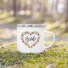 Bride Team Flower Print Enamel Mug Bachelorette Party Wine Juice Cup Bridesmaid Gift Coffee Cups Bridal Wedding Shower Gifts