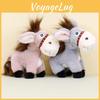 Charming Pink Donkey Plush Keychain Mini Animal Figure Short Plush Material