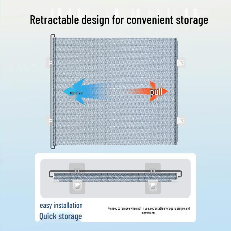 Automatic Retractable Pet Gate: Anti-Escape and Anti-Jump Barrier for Cats and Dogs