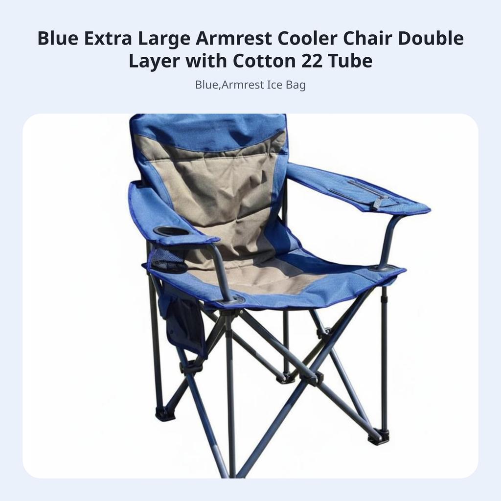 Portable Armchair With Beverage Holder Foldable Design Camp Seat Sturdy Frame Includes Carrying Bag For Beachon The Moveers