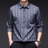 Men's Shirt High-end Autumn Stripe Casual Business Men's High-end Long Sleeve Shirt
