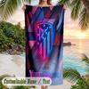 Beach Towel Atletico Madrid Print Custom Name Text Soft Towel for Swimming Pool