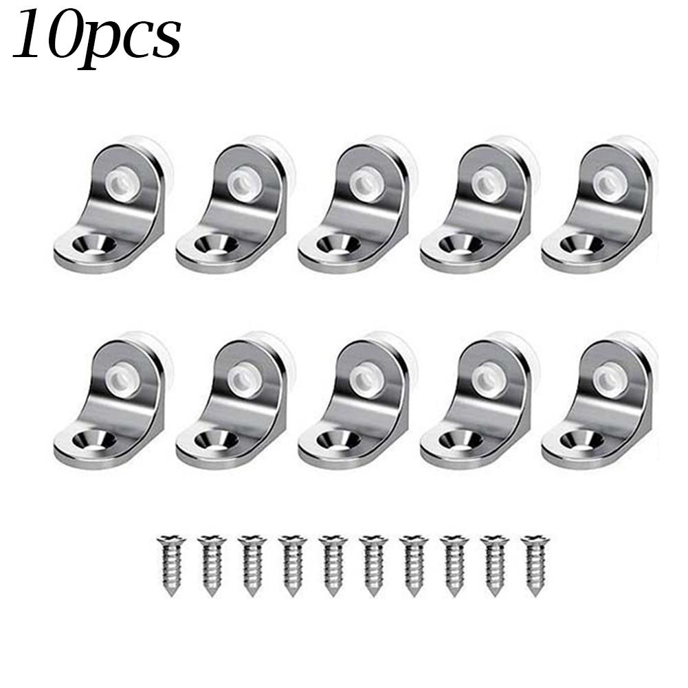 

Elegant Silver Glass Shelf Support Bracket, Made with Zinc Alloy, Adds a Touch of Class to Any Glass Shelf 10 Pack