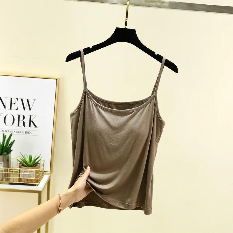 Modal Spaghetti Strap Tops Basic Sleeveless Tank Top Solid Color Women Summer Camisole All Match