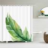 Green Leaves Plant Palm Leaf Pattern Bath Curtain Waterproof Fabric Shower Curtains 180X180Cm Bathtub Screen For Bathroom Decor